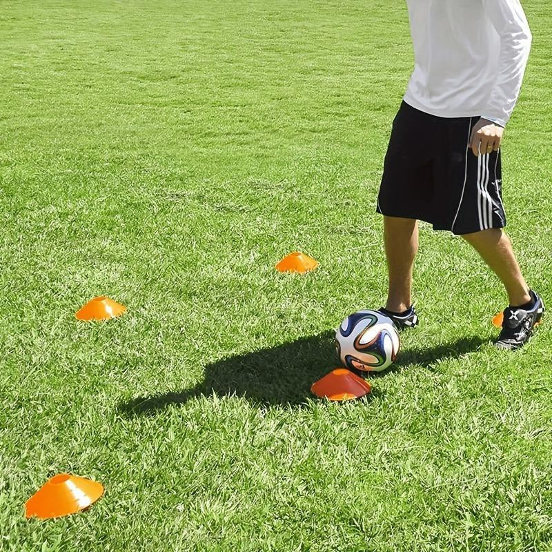 Elevate Your Game with the 15-Piece Football Training Marker Cone Set - Includes Metal Bracket and Convenient Net Bag for Easy Transport!